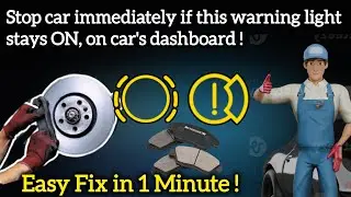 How To Easy Fix and Reset Brake pads warning light Stays ON, on car's dashboard ?#carmaintenance
