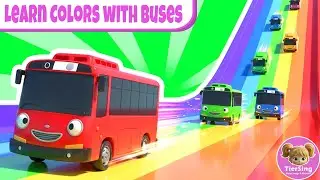 Color Bus Song 🚍 | Learn Colors with Buses 🎵  Nursery Rhymes & 3D Baby Songs 🎵 TierSing