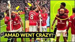 Amad Diallo goes BERSERK with the corner flag after Mbeumo's GOAL against Man City