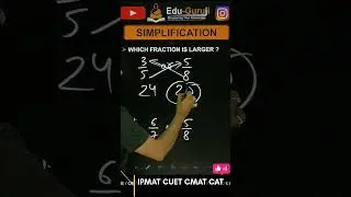 Maths short Tricks Fractions tricks #cmat #eduguruji #ipmat2023 #CUET #eduguruji #hiteshparmar