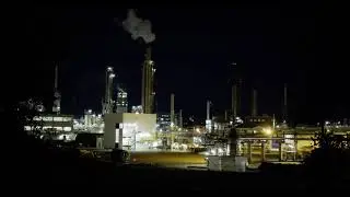 FREE STOCK VIDEO 4K | Factory Industrial Zone an Night. Stock Footage, Copyright Free