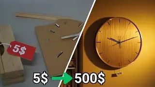 5 $ Wall Watch Looks Like 500$! 🕒 Brilliant Woodworking Transformation