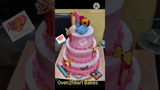 Book pen bag makeup fondant topper on whipped cream cake #shorts #youtubeshorts​ #shortsfeed​
