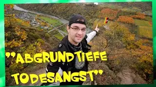 Todesangst am Calmont Klettersteig im goldenen Herbst an der Moselschleife Bremm - Wanderurlaub Tipp
