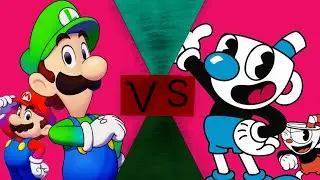 Luigi vs Mugman (Mario vs Cuphead)sprites animation 