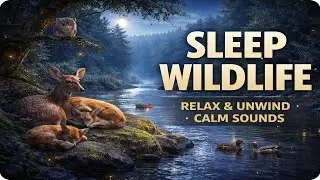 Wildlife Sounds at Night 🌙 Flowing Water & Nature Ambience for Deep Sleep
