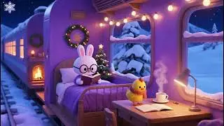 Cozy Winter Lofi – Bunny Studying in Snowy Train Carriage ❄️🐰