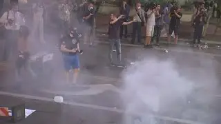 Phoenix police's non-lethal arsenal on display during Trump protest