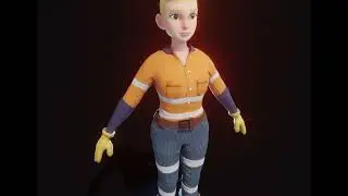 Stylized Female Worker 3D Model  &ndash; Animated & Customizable [Blender Customization]