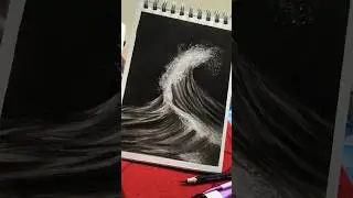 Ocean waves drawing with charcoal easy #oceandrawing  #charcoalart
