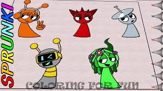 Digital Coloring Sprunki Characters 🎨  | Oren, Raddy, Clukr, Fun Bot & Vineria