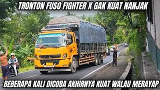 Tronton Fuso Fighter X Gak Kuat Nanjak, Beberapa Kali Dicoba Akhirnya Kuat Walau Full Merayap