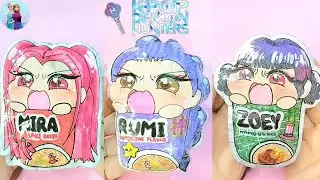 Kpop Demon Hunters Huntrix Rumi,Mira,Zoey Paper Squishy tutorial//paper diy