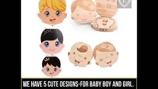 Wooden Baby Tooth Keepsake Box Organizer -  Preserve Your Baby Unforgettable Memory