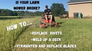 How I welded this lawnmower deck, sharpened and straightened the blades, and more