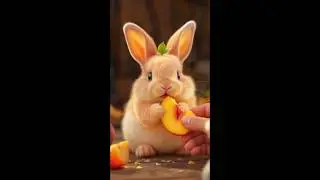 asmr eating animation | bunny eating peach #ai #fruitbaby #funny #animation #asmr #eatingasmr