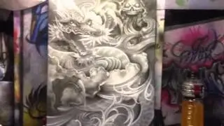Airbrush Dragon part 1 with Jaime Rodrigiez.