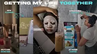 getting my life together (as a type A) ✍🏽 l cleaning + skincare+ at home coffee +new planner +MORE) 