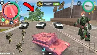 Rope Hero: Vice Town (Army Tank vs Police Car Robot) Robot Car Capture Town - Android Gameplay HD