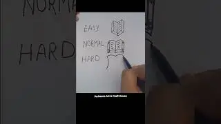 How to Draw a Book - Easy Normal Hard Tutorial #shorts