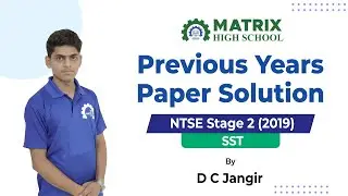 NTSE Stage 2 (2019) Previous Years Paper Solution - Social Science (SST)