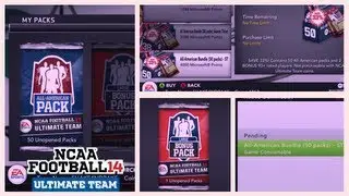 NCAA Football 14 Ultimate Team, FACECAM Jumbo All-American Bundle (50 Packs) Pack Opening!