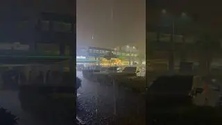Heavy Rain at MOA Seaside 🌧️ | Manila Night Vibes #rainynight #rainsounds