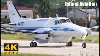 (4K) Beechraft 99F !!! Ameriflight Arrival / Departure from St. Kitts Eastern Caribbean