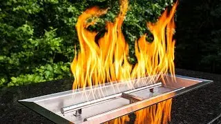 Rectangular Fire Pit Burner With Pan, 24