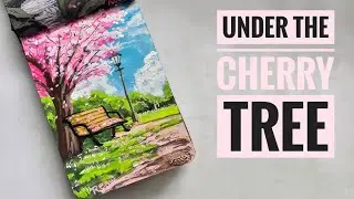 Under the Cherry Blossom Tree | Peaceful Spring Painting Process