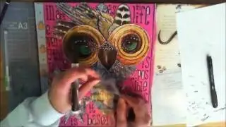Art journal page: collage with magazine cutouts