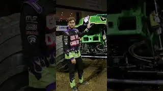 Inside a monster truck