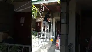 installing  main panel for hybrid solar setup