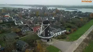 4k drone footage autumn time de waal near Zaltbommel and haaften Gelderland  The Netherlands