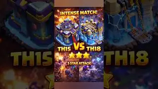TH15 vs TH18 😱 EASY TRIPLE ATTACK! 🔥 #th15 #coc #th16rootriderattack #th15legendbaselink