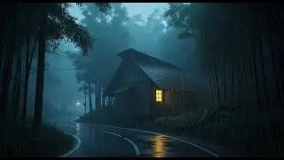 Dark Night Heavy Rain Sounds 🌙 Thunderstorm Ambience for Sleeping, Relaxing & Meditation