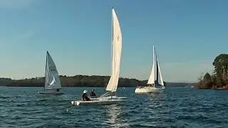 Dingy Fleet Race start at Keowee Sailing Club 