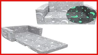 Truwelby Kids Sofa, Glow in The Dark Toddler Chairs Children's 2 in 1 Convertible Sofa to Lounger