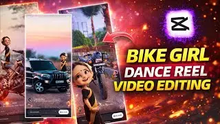 Little cartoon bike dance girl | bike girl dance reel edit | one click dance girl reel video editing