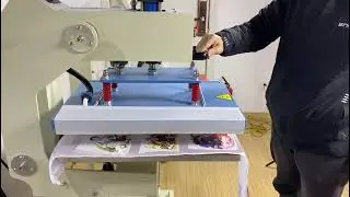 Heat Press with Hot Peel Film  PET Film #digitalmarketing  #heat transfer machine #dtf #garment