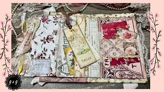 Create with me -  Triple Fold out Journal Pages using Book Pages and Masking Tape!  - Part Four