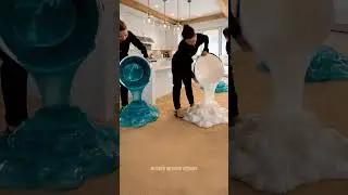 WOW! This Epoxy Floor Looks Like a Beach 🤯 #epoxy #interiordesign #renovation