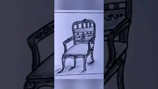 draw realistic chair easily step by step🪑 #drawing #art #drawingskill #shorts #drawingtutorials