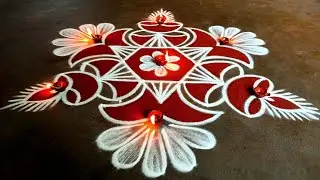 Karthigai deepam 2025 villaku kolam🌹5*3 Beautiful rangoli🌹 deepam diya muggulu 🌹 creative rangoli