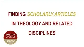 Finding scholarly articles in theology and related disciplines