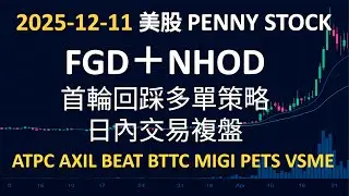 2025-12-11 美股 Penny Stock｜FGD＋NHOD 首輪回踩多單策略｜日內交易複盤, ATPC, AXIL, BEAT, BTTC, MIGI, PETS, VSME