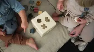 Mushie 形狀配對盒｜北歐極簡木製玩具・培養專注與手眼協調