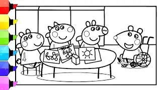 Molly Mole is Painting with Friends Drawing Easy | Peppa Pig Drawing, Painting and Coloring for Kids
