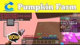 Making pumpkin farm with builder wand in craftersmc Skyblock