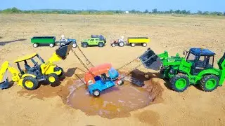 PoLo Dumper Auto Rickshaw Jeep Rubicon Accident Pulling JCB Sonalika Tractor ? Kids Cartoon | CS Toy